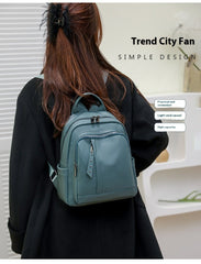 Light Luxury High-grade Backpack Women's Backpack PU Soft Leather Fashion Simple Waterproof Large Capacity Travel Bag