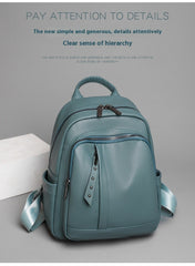 Light Luxury High-grade Backpack Women's Backpack PU Soft Leather Fashion Simple Waterproof Large Capacity Travel Bag