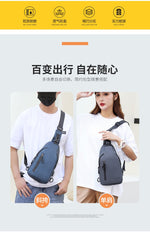 Men's Chest Bag Casual Backpack Sports Function Oblique Shoulder Fashion Tactical Single Crossbody
